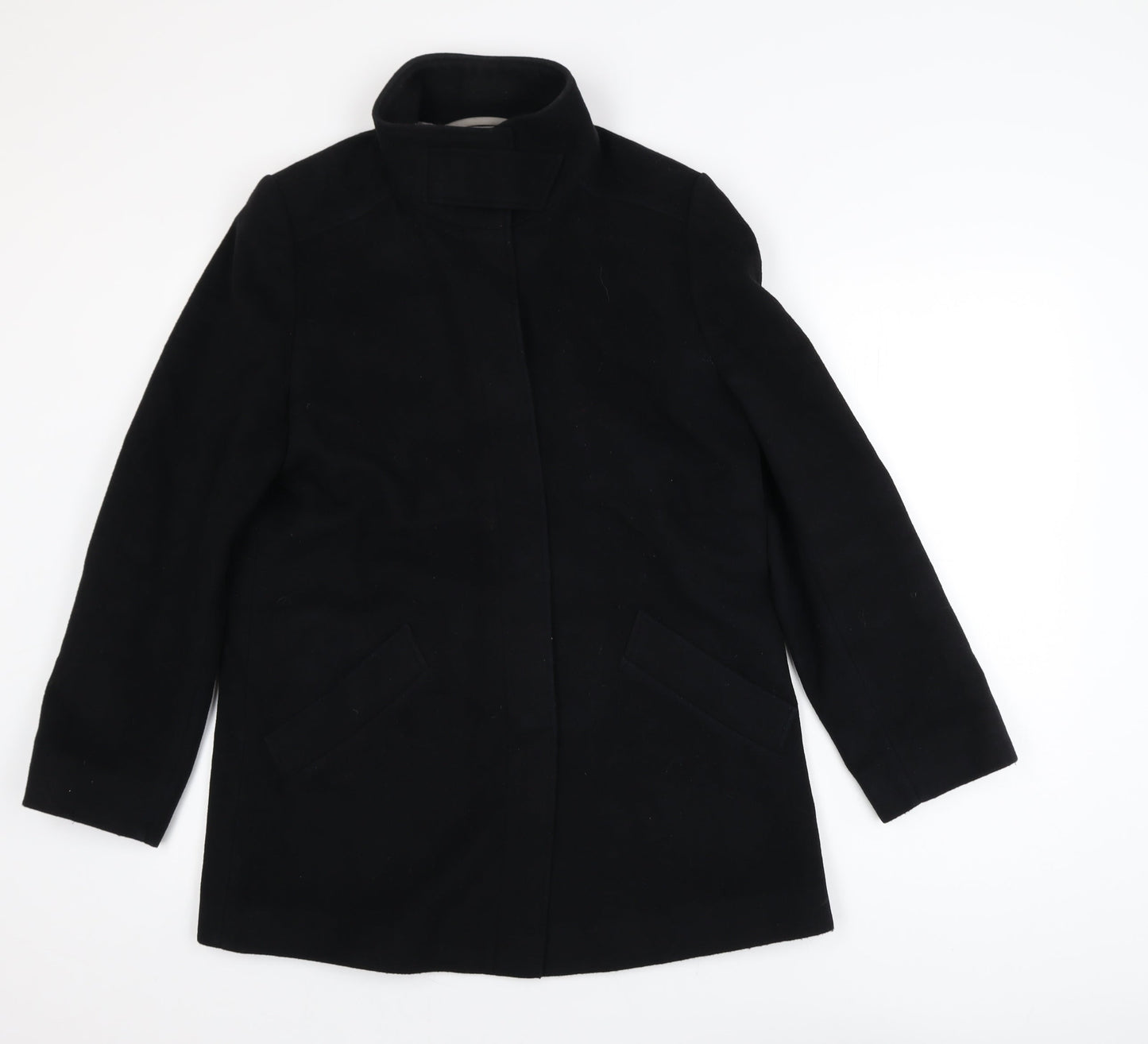 Womens UK Size 12 Marks and Spencer Black Overcoat