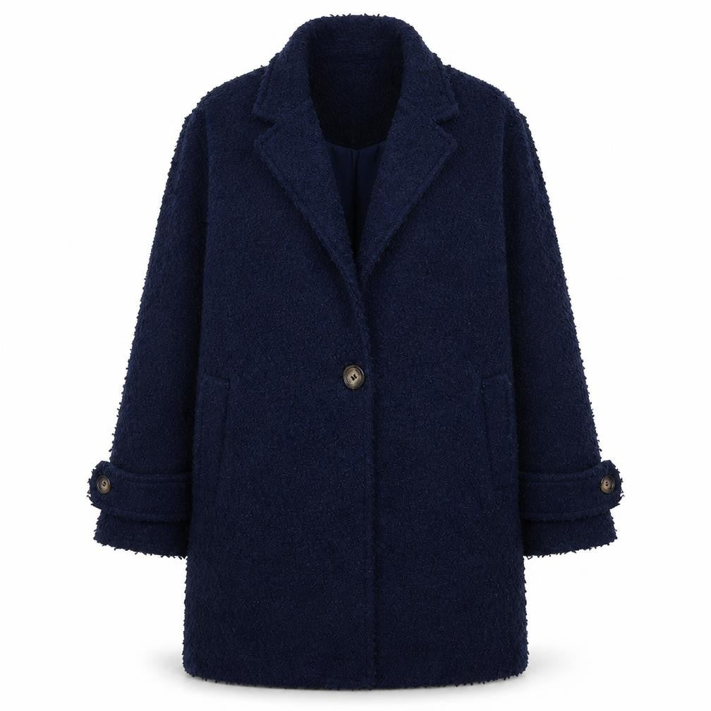 Tu Women Blue Mid-Length Overcoat Size 12 Lined Classic Style