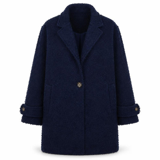 Tu Women Blue Mid-Length Overcoat Size 12 Lined Classic Style