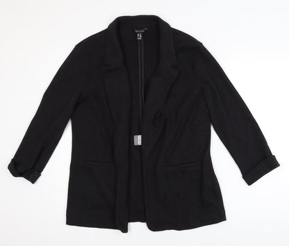 New Look Women's Black Long Sleeve Open Knit Cardigan UK 14