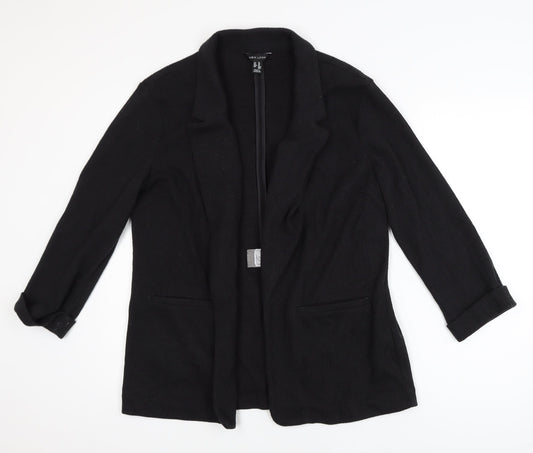 New Look Women's Black Long Sleeve Open Knit Cardigan UK 14