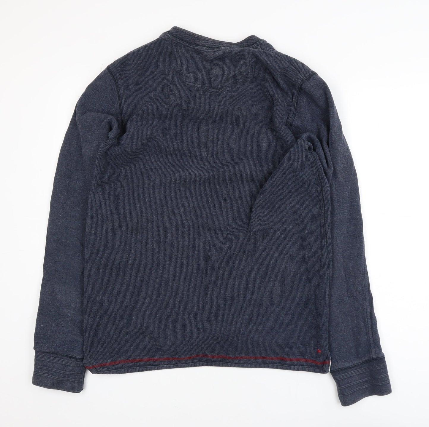 Fat Face Men's Blue Cotton Henley Jumper M Long Sleeve Casual
