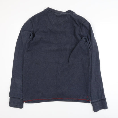 Fat Face Men's Blue Cotton Henley Jumper M Long Sleeve Casual