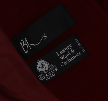 BHS Women Red Wool Cashmere Blend Long Coat Size 14