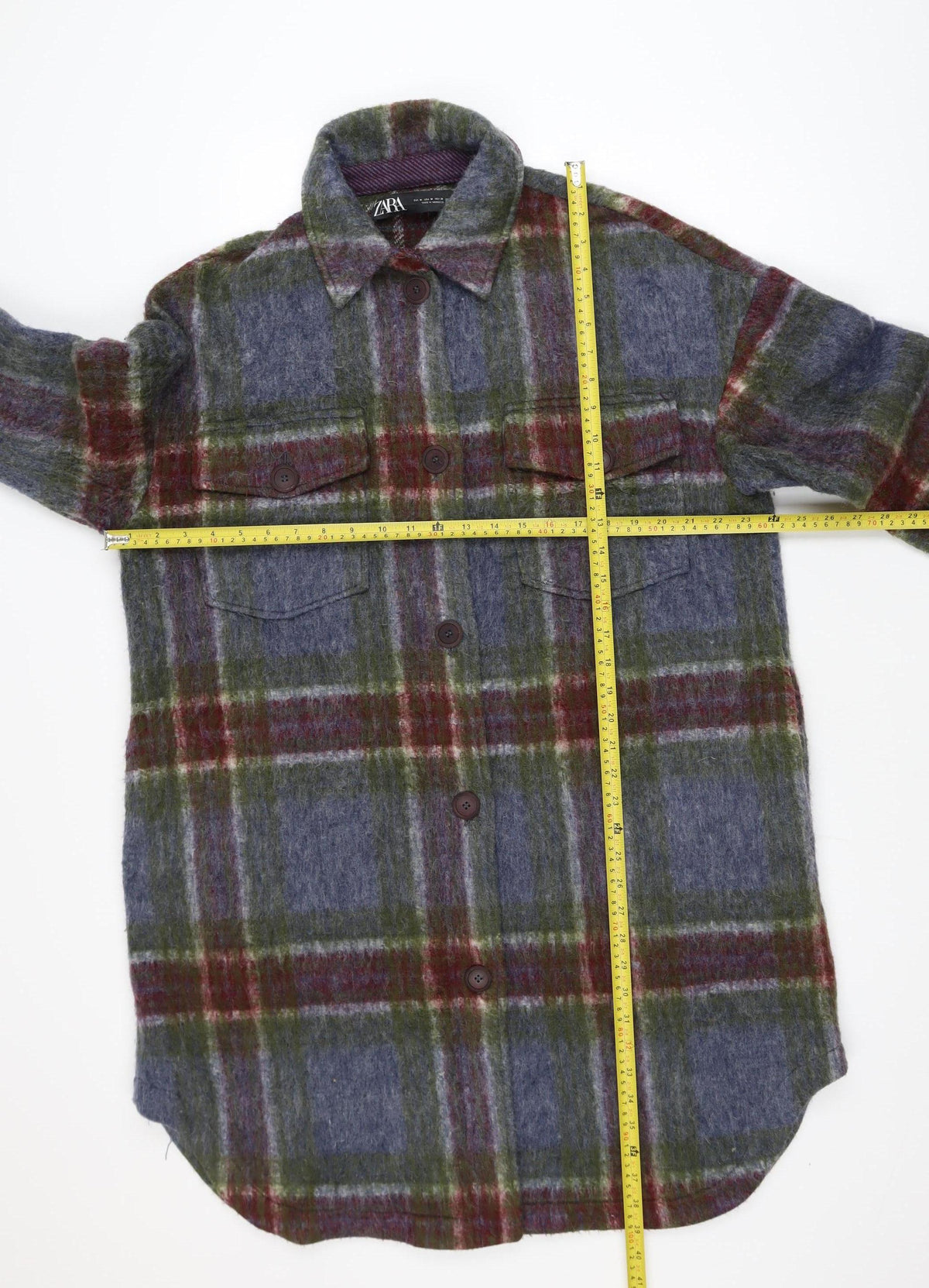 Zara Men's Multicoloured Check Wool Jacket Size M