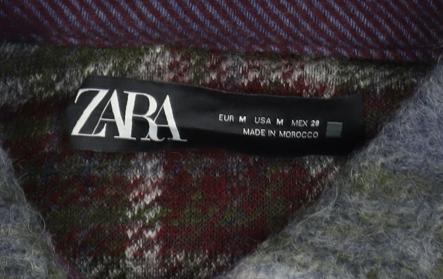Zara Men's Multicoloured Check Wool Jacket Size M