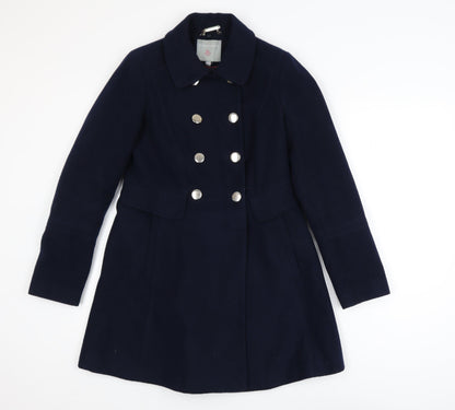 Dorothy Perkins Girls Blue Double-Breasted Pea Coat Size 6