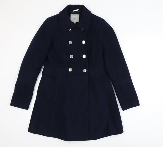 Dorothy Perkins Girls Blue Double-Breasted Pea Coat Size 6
