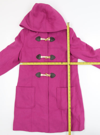 John Lewis Girls Pink Hooded Duffle Coat Age 11 Years Lined Toggle Pockets