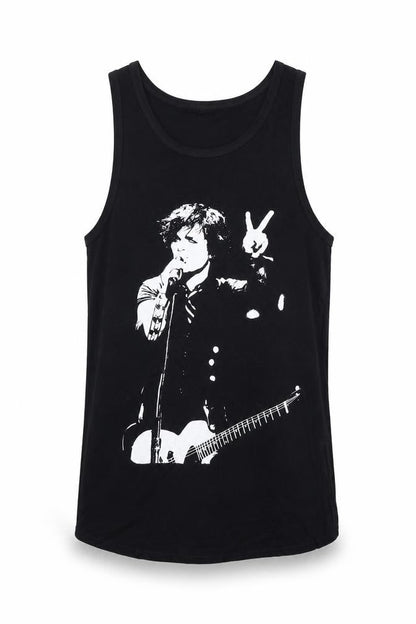 Death Kitty Men's Black Cotton Rock Graphic Tank Top Size S