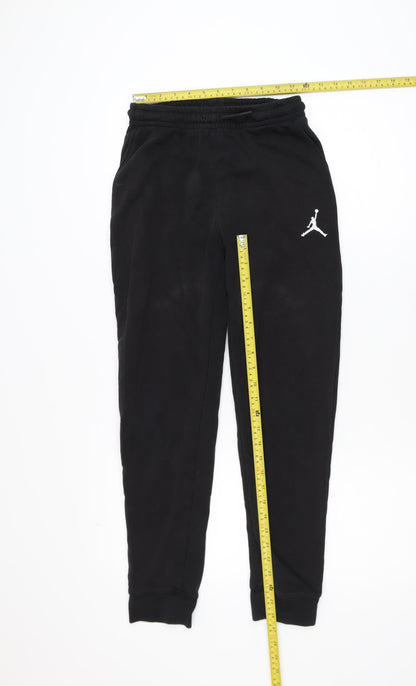 Jordan Boys Black Jogger Sweatpants 12-13 Years Fleece Elastic Waist