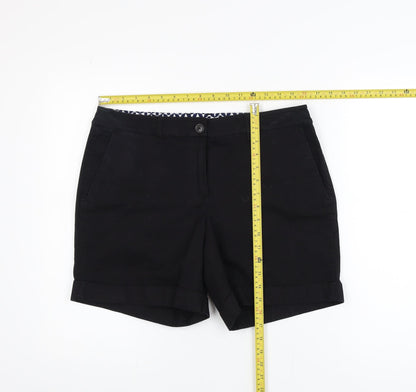 Boden Women's Black Chino Shorts Size 12 Regular Stretch Cotton