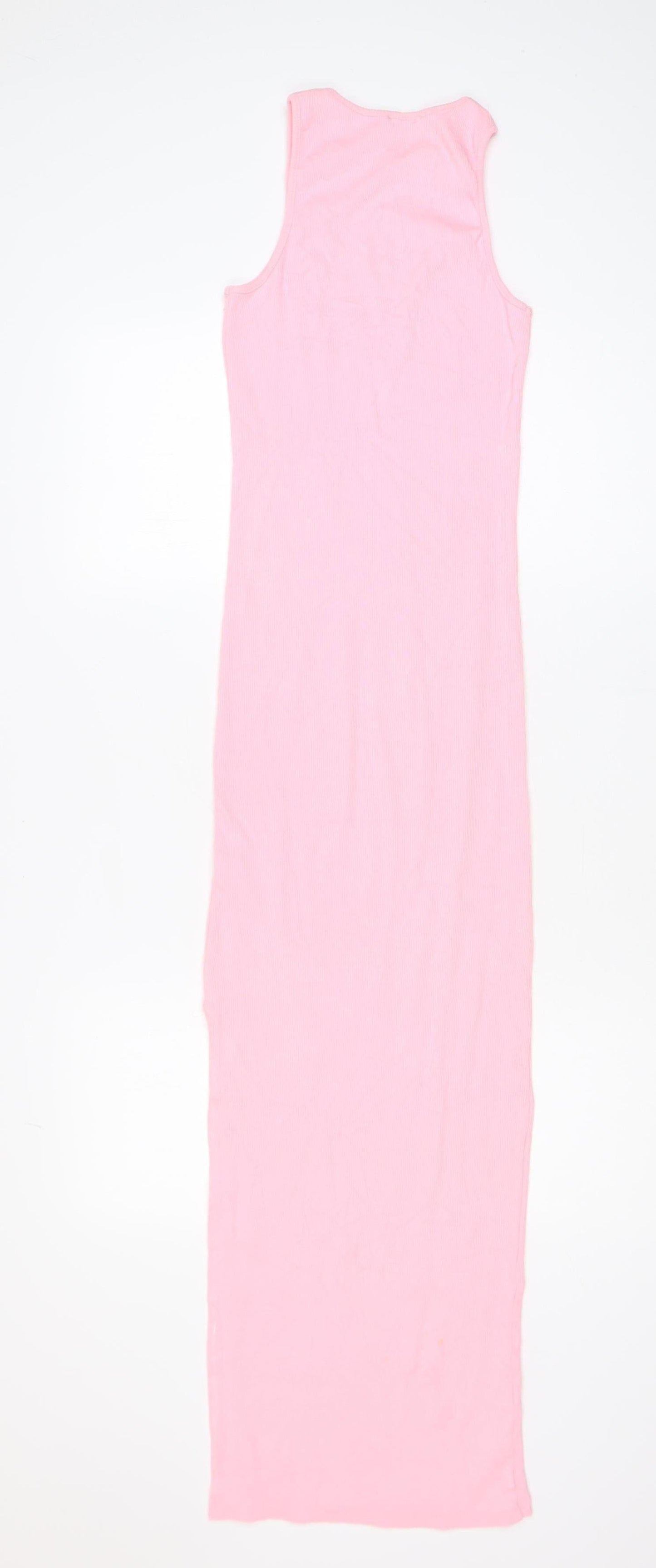 ISAWITFIRST Women Pink Sleeveless Long Bodycon Dress Size 6