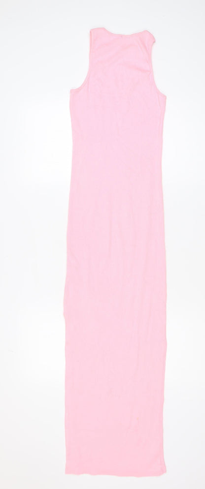 ISAWITFIRST Women Pink Sleeveless Long Bodycon Dress Size 6