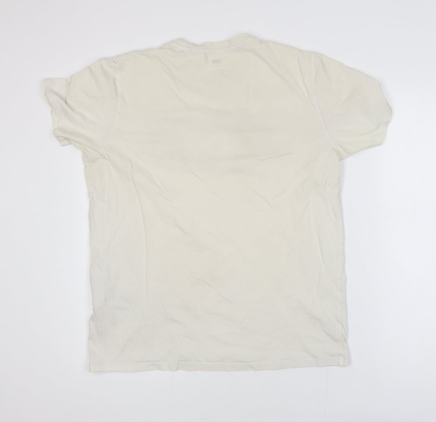Levi's Men's White Graphic Logo Crew Neck Cotton T-Shirt Size L