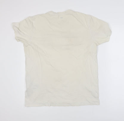 Levi's Men's White Graphic Logo Crew Neck Cotton T-Shirt Size L