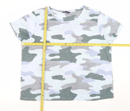 Marks and Spencer Men's Multicoloured Camouflage Regular Fit T-Shirt Size 20