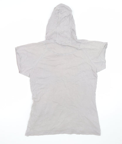 Fat Face Women Beige Short Sleeve Cotton Pullover Hoodie Size 16