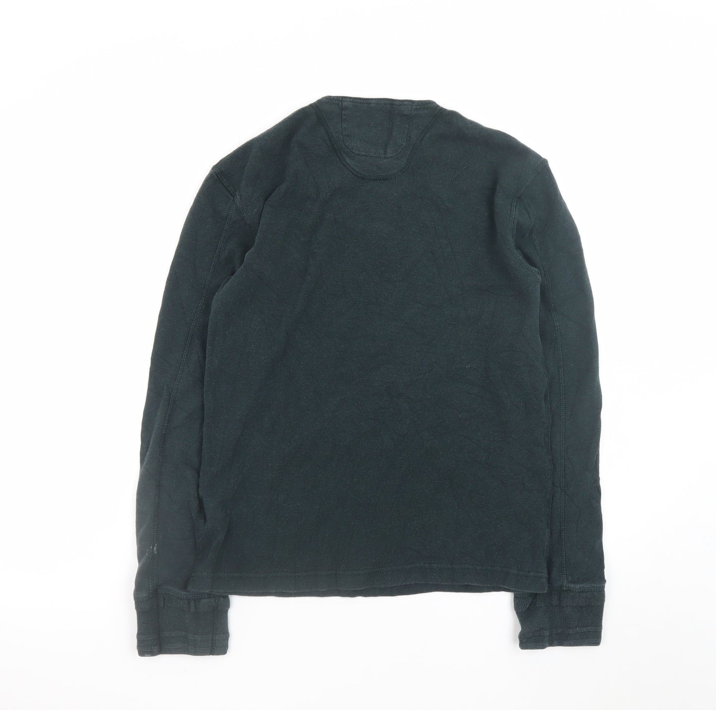 Superdry Men's Green Long Sleeve Henley T-Shirt Size L