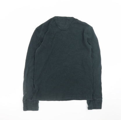 Superdry Men's Green Long Sleeve Henley T-Shirt Size L