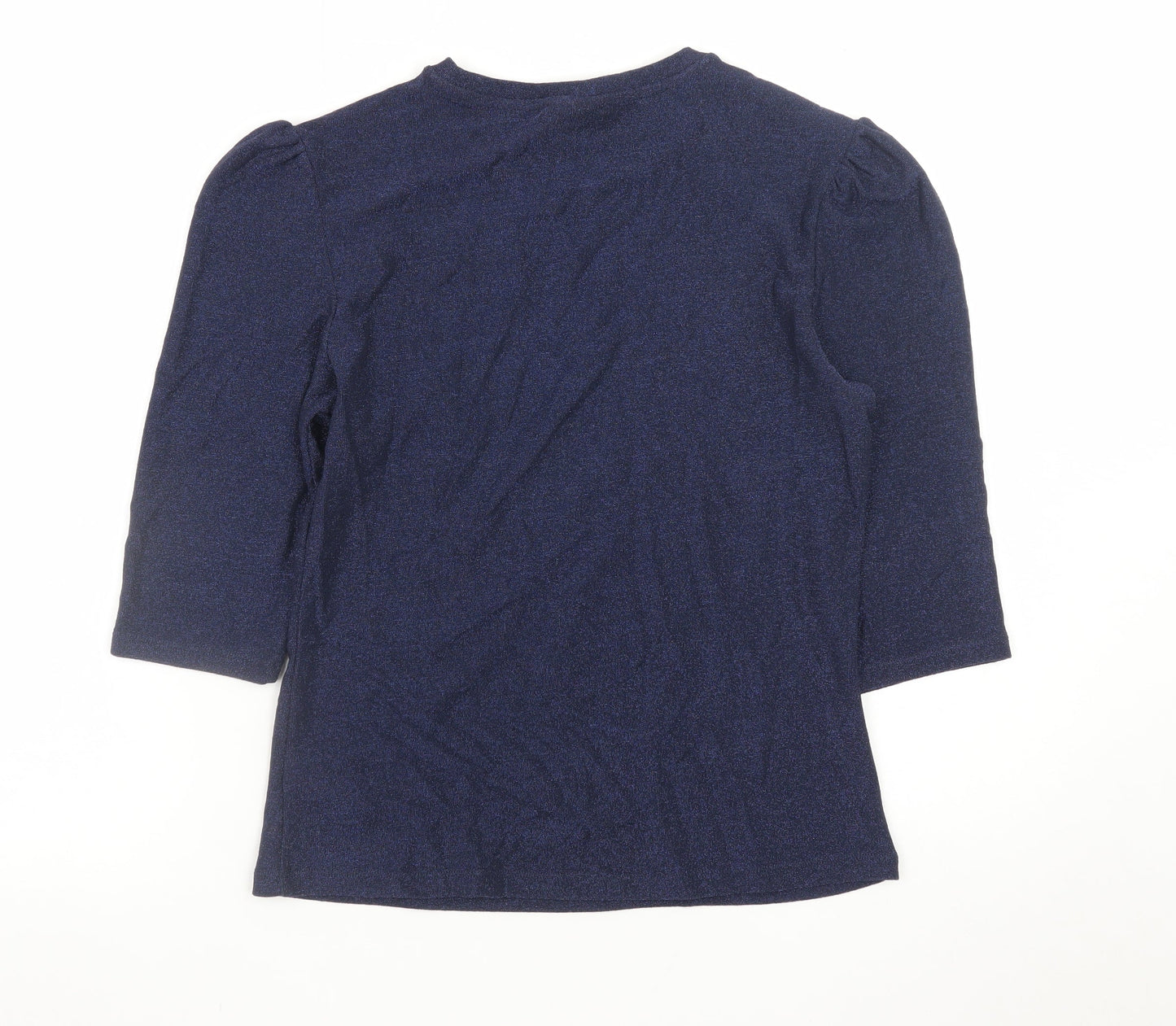 Next Women's Blue 3/4 Sleeve Puff Shoulder Knit Top Size 12