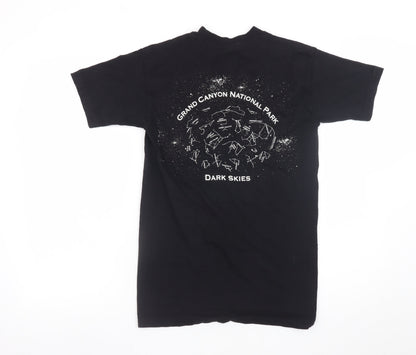 Bayside Men's Black Small Grand Canyon Star Party Graphic Cotton T-Shirt