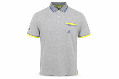 Kangol Men's Grey XL Collared Short Sleeve Cotton Polo Shirt