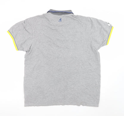 Kangol Men's Grey XL Collared Short Sleeve Cotton Polo Shirt