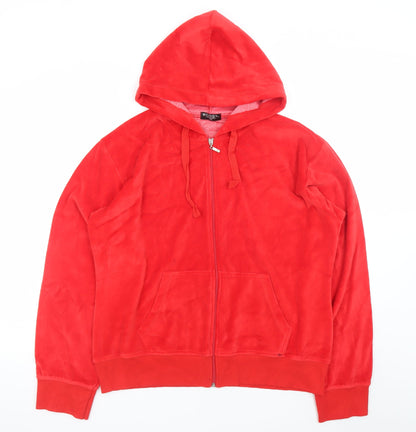 Boogy London Womens Red Full Zip Hoodie 4XL Polyester Cotton Blend
