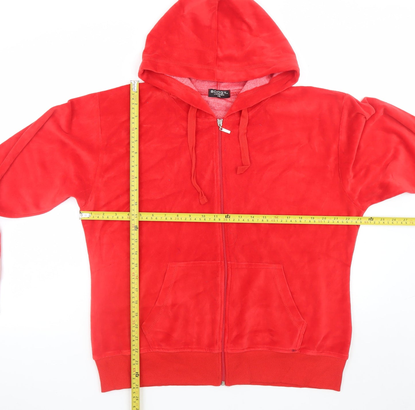 Boogy London Womens Red Full Zip Hoodie 4XL Polyester Cotton Blend