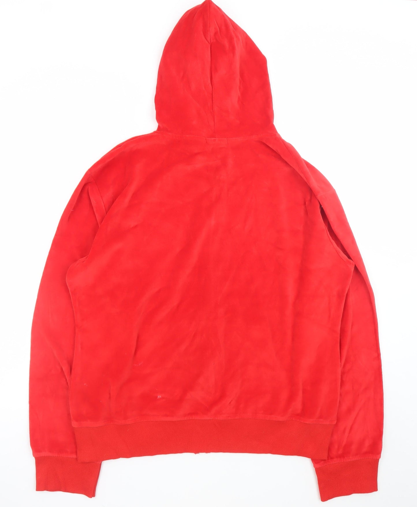 Boogy London Womens Red Full Zip Hoodie 4XL Polyester Cotton Blend