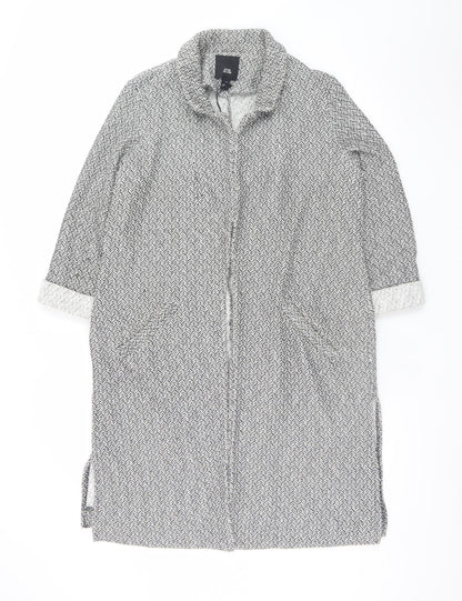 River Island Womens Grey Long Knit Coatigan Size 12 Classic Style