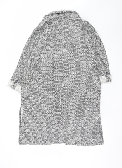River Island Womens Grey Long Knit Coatigan Size 12 Classic Style