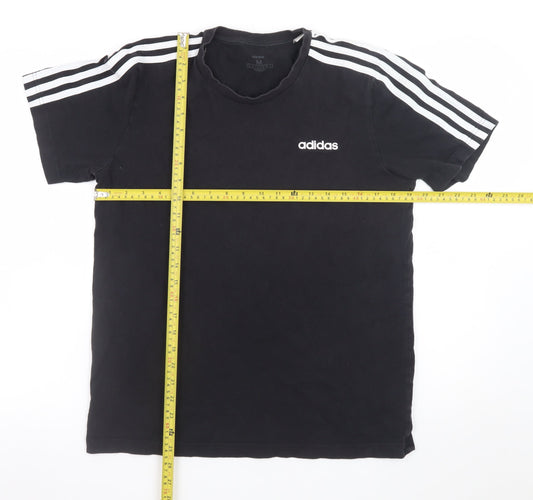 Adidas Men's Black Cotton Crew Neck Short Sleeve T-Shirt M