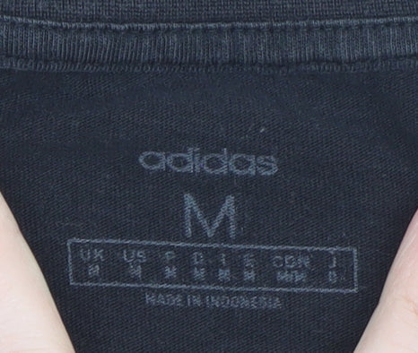 Adidas Men's Black Cotton Crew Neck Short Sleeve T-Shirt M