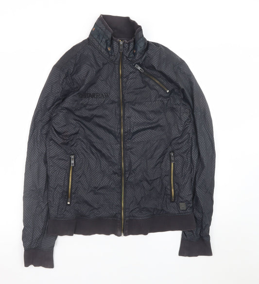 G-Star Men’s Black L Bomber Jacket Polyamide Zip-Up Urban Style