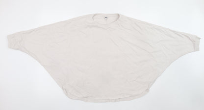 Uniqlo Women Beige Relaxed Fit Dolman Sleeve T-Shirt M
