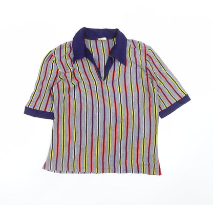 Marks & Spencer Women’s Multicoloured Striped Collared Blouse Size 16