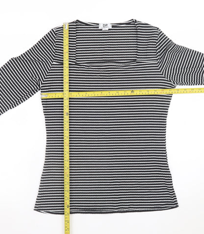 Dorothy Perkins Women’s Black Striped Long Sleeve Jersey Top Size L