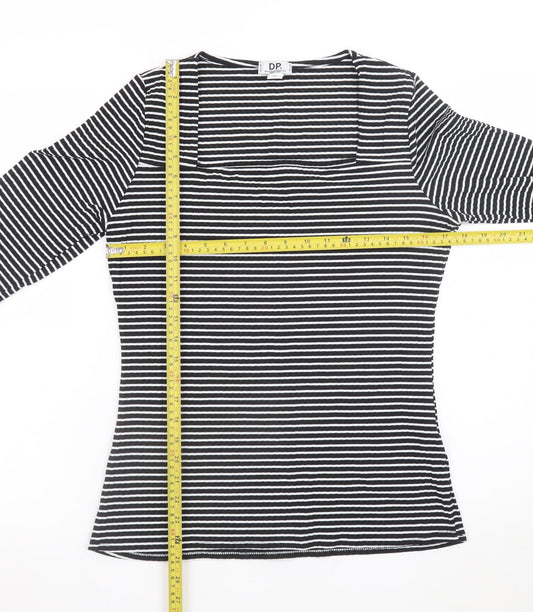 Dorothy Perkins Women’s Black Striped Long Sleeve Jersey Top Size L