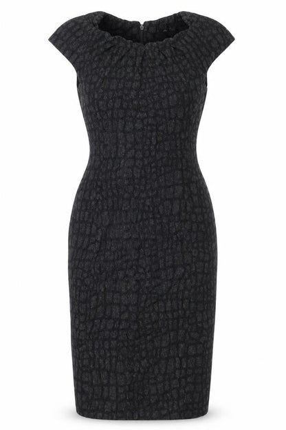 Karen Millen Women Black Size 8 Sheath Knee Length Wool Dress