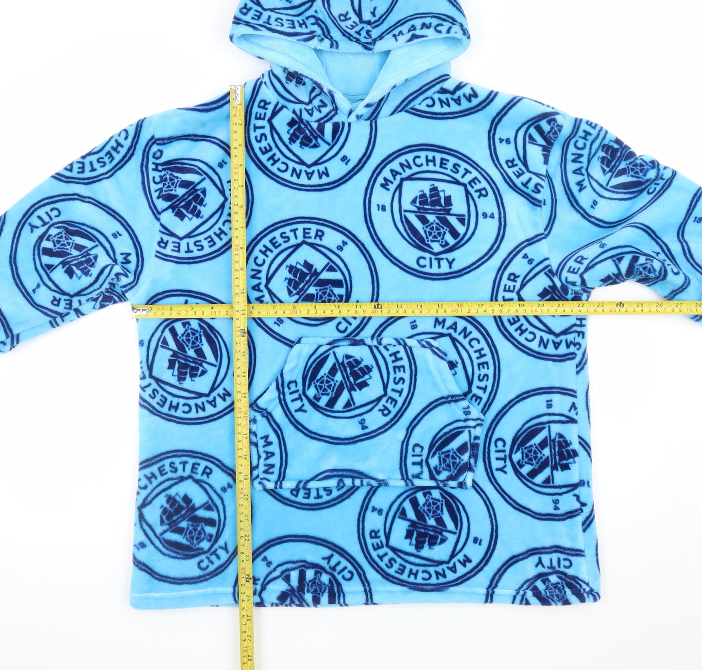 Manchester City Boys Blue Fleece Hooded Robe S Warm Winter Nightwear
