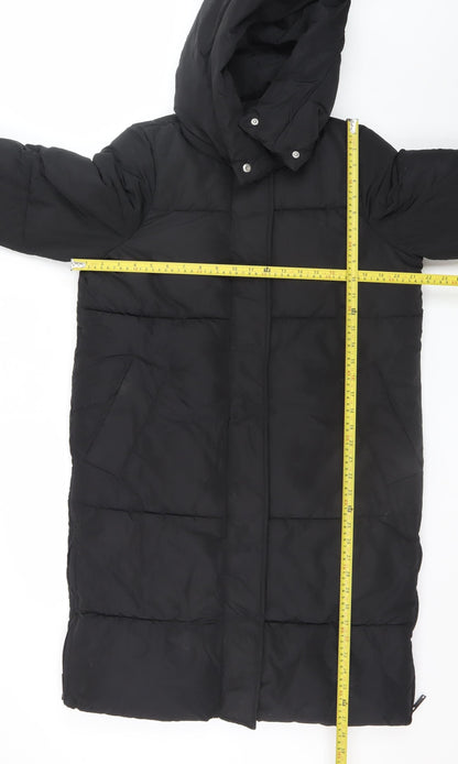 Very Women’s Black Long Hooded Puffer Coat Size 10