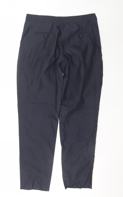 Burberry Men's Blue Slim Fit Pleated Dress Pants M