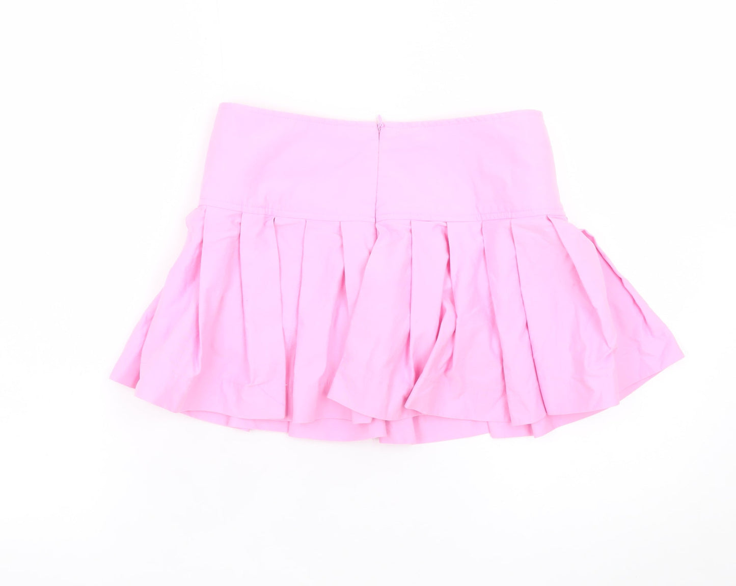 Zara Women’s Pink Pleated Short Skirt XS Cotton Blend