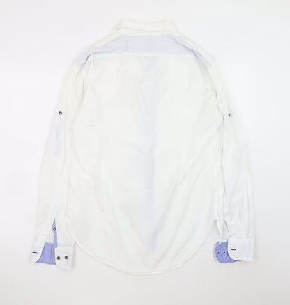 Zara Man White Long Sleeve Classic Sport Shirt Men's L
