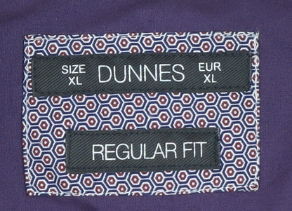 Dunnes Men’s Purple Regular Fit Long Sleeve Cotton Dress Shirt XL