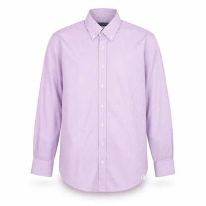 Front view of Louis Copeland & Sons Men's Pink Check Slim Fit Dress Shirt 15.5 39