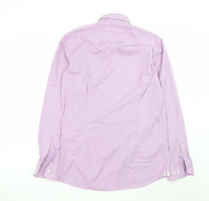 Louis Copeland & Sons Men's Pink Check Slim Fit Dress Shirt 15.5 39
