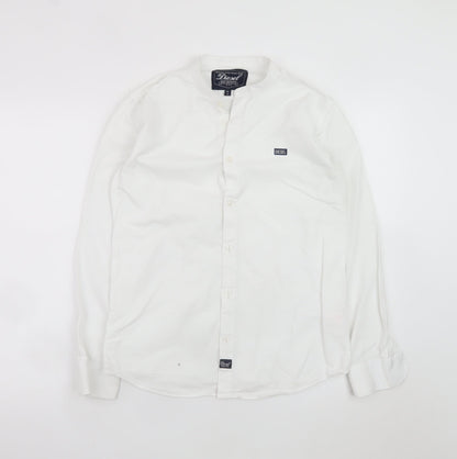 Diesel Boys White Long Sleeve Button-Up Cotton Shirt Age 13